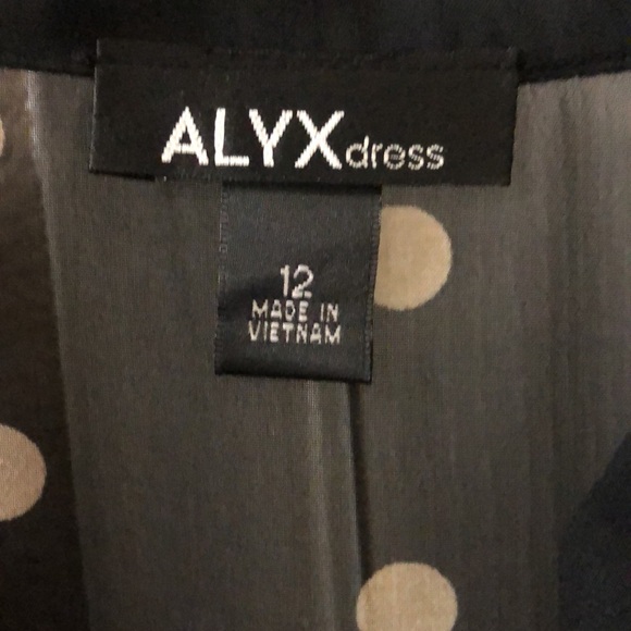 Women’s dress Alyx brand size 12 cream color polka dot and black dress - Picture 4 of 9